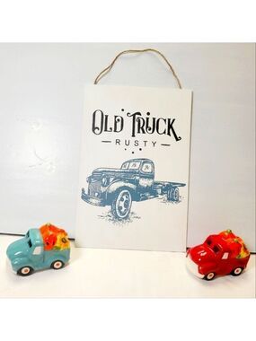 Handpainted Old Truck Rusty Wall Art Farmhouse Rustic Decor